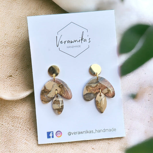 So Gold! Collection: Handmade Sparkly Gold Polymer Stud Earrings