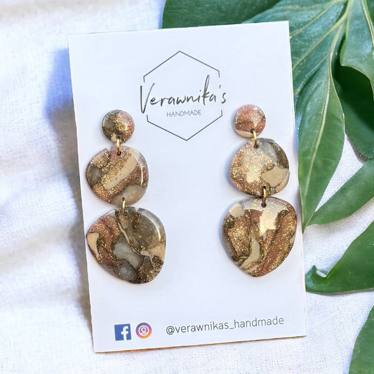 So Gold! Collection: Handmade Sparkly Gold Polymer Stud Earrings