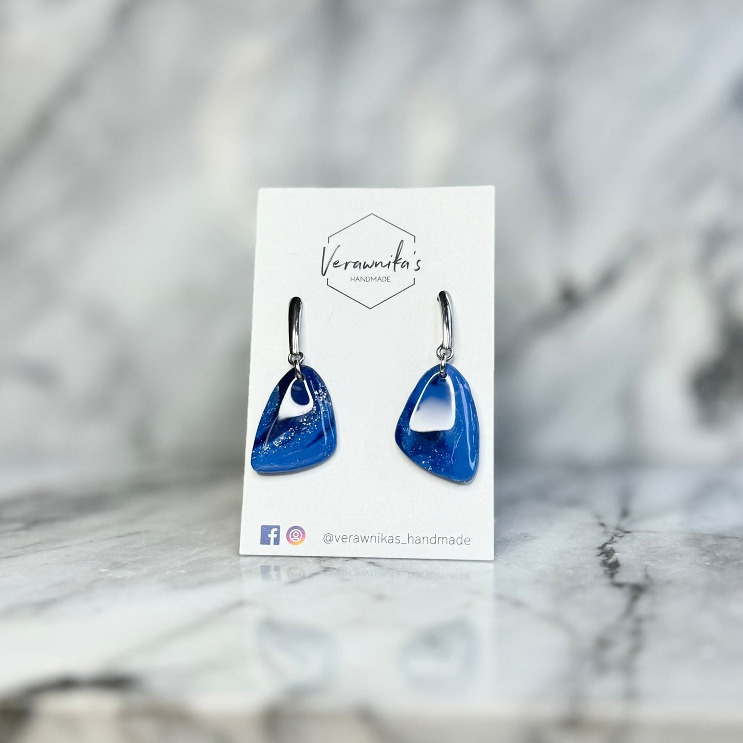 Blue Sea Collection: Handmade Original Earrings with Stainless Steel Backs Verawnika's Handmade