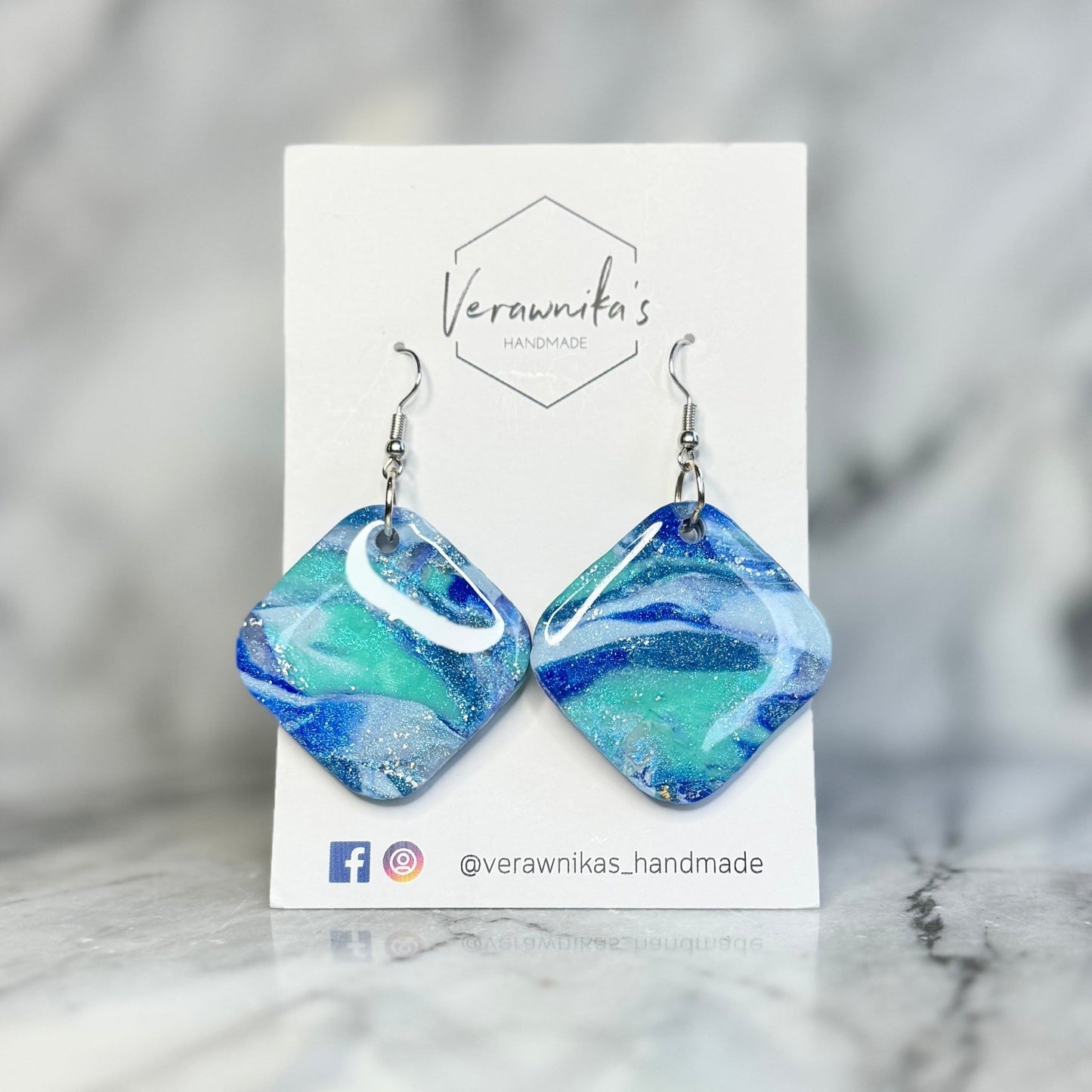 Blue Sea Collection: Handmade Original Earrings with Stainless Steel Backs Verawnika's Handmade