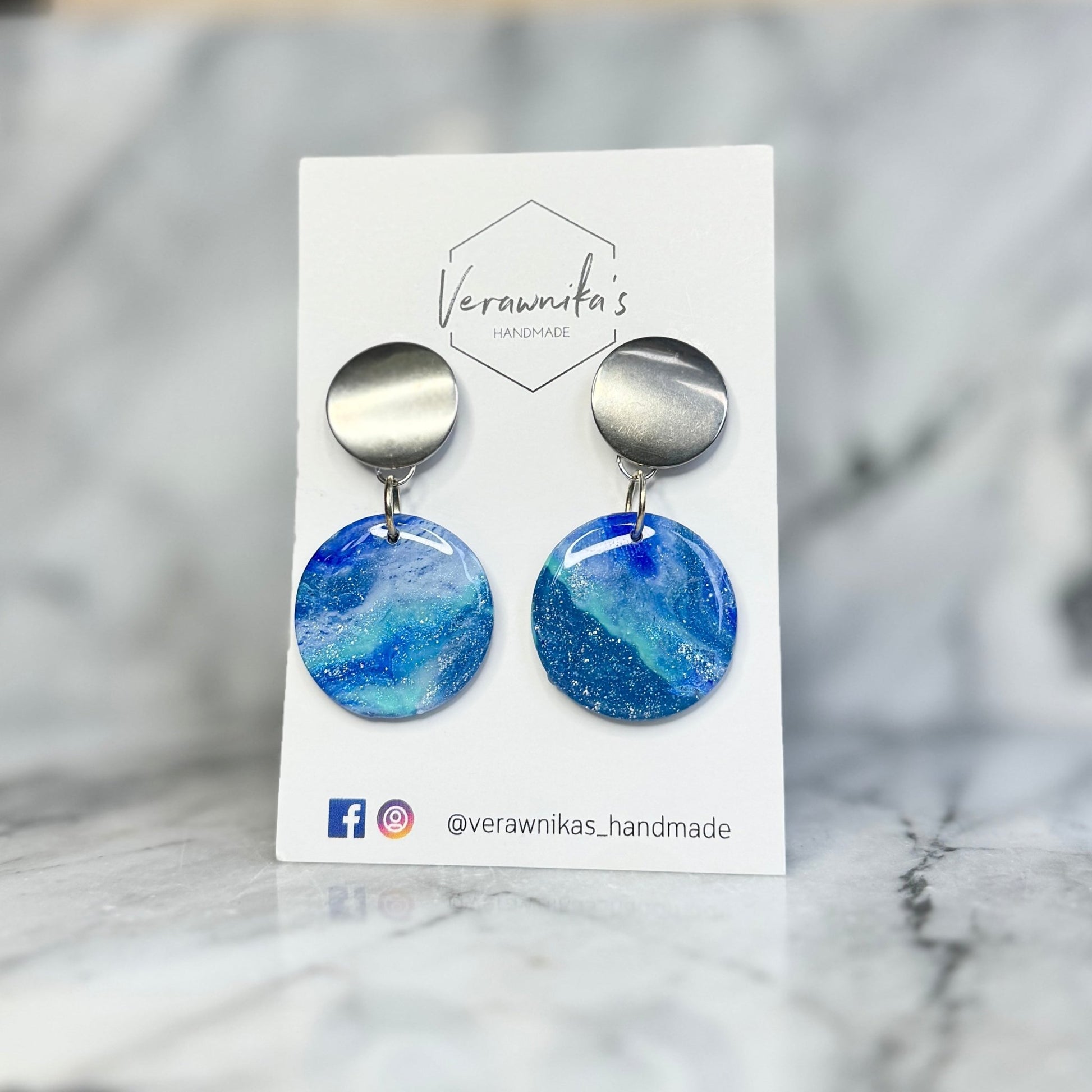 Blue Sea Collection: Handmade Original Earrings with Stainless Steel Backs Verawnika's Handmade