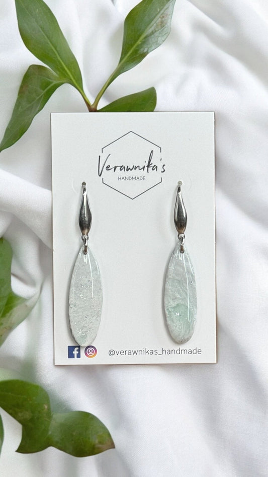 Jadeite Collection: Handmade Polymer Clay Dangle Earrings with Stainless Steel Hooks Verawnika's Handmade