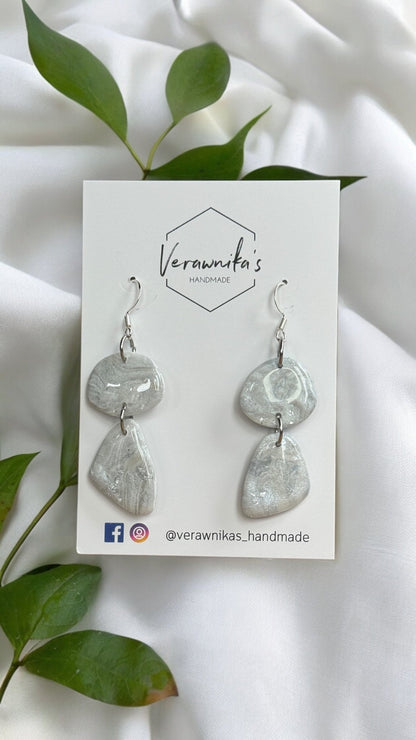 Jadeite Collection: Handmade Polymer Clay Dangle Earrings with Stainless Steel Hooks Verawnika's Handmade