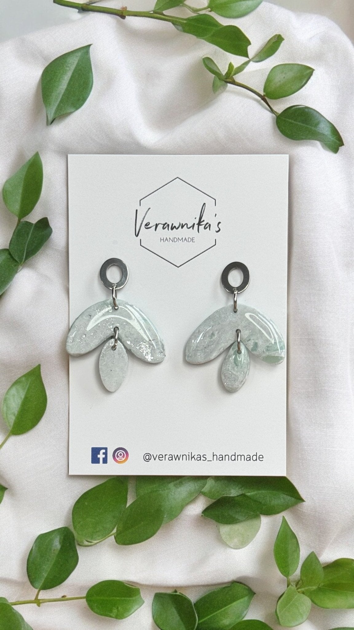 Jadeite Collection: Handmade Polymer Clay Earrings with Stainless Steel Backs Verawnika's Handmade