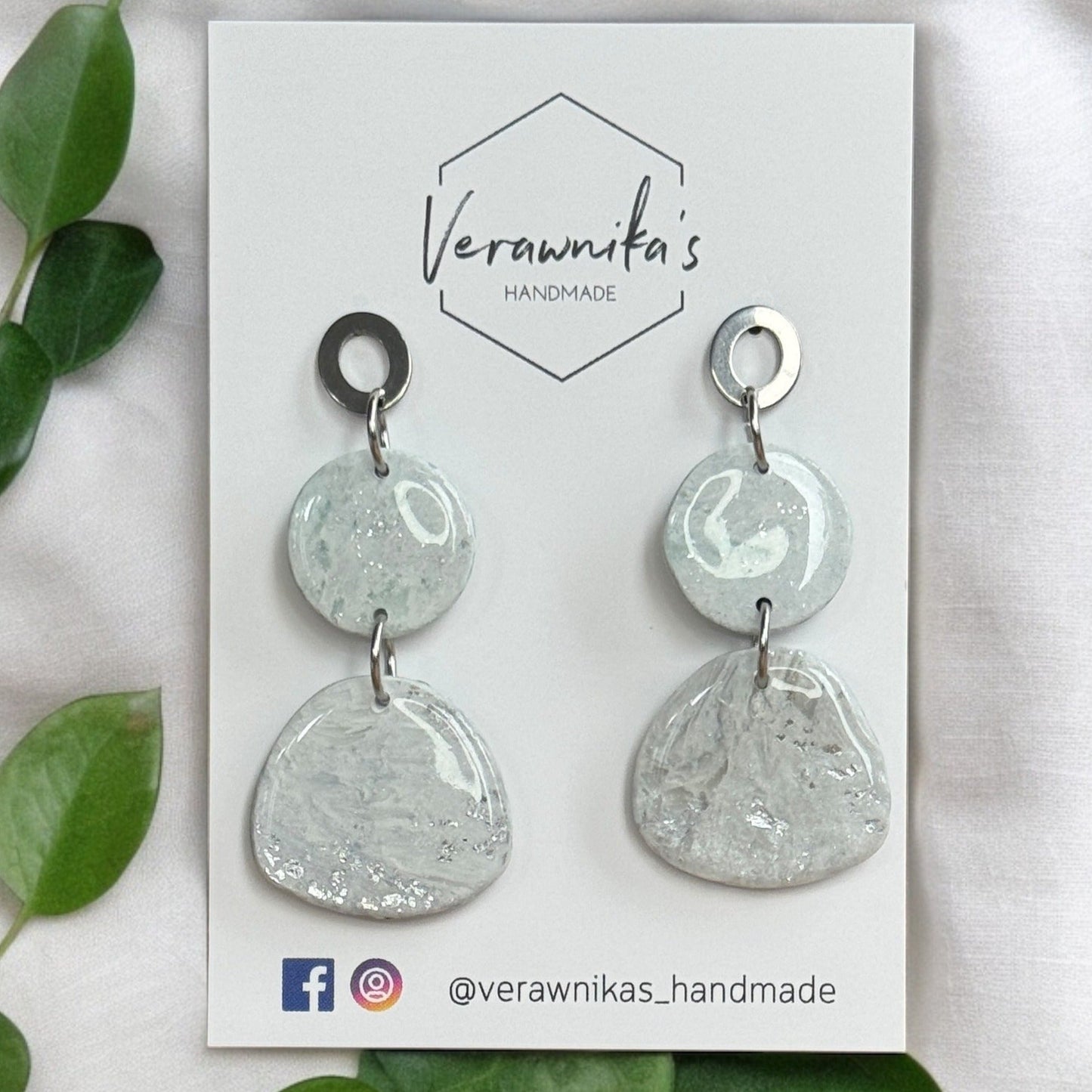 Jadeite Collection: Handmade Polymer Clay Earrings with Stainless Steel Studs Verawnika's Handmade