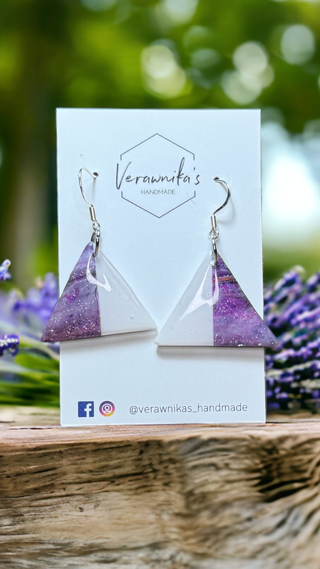 Lavender Collection: Unique Purple Handmade Super Light Earrings with Stainless Steel Verawnika's Handmade