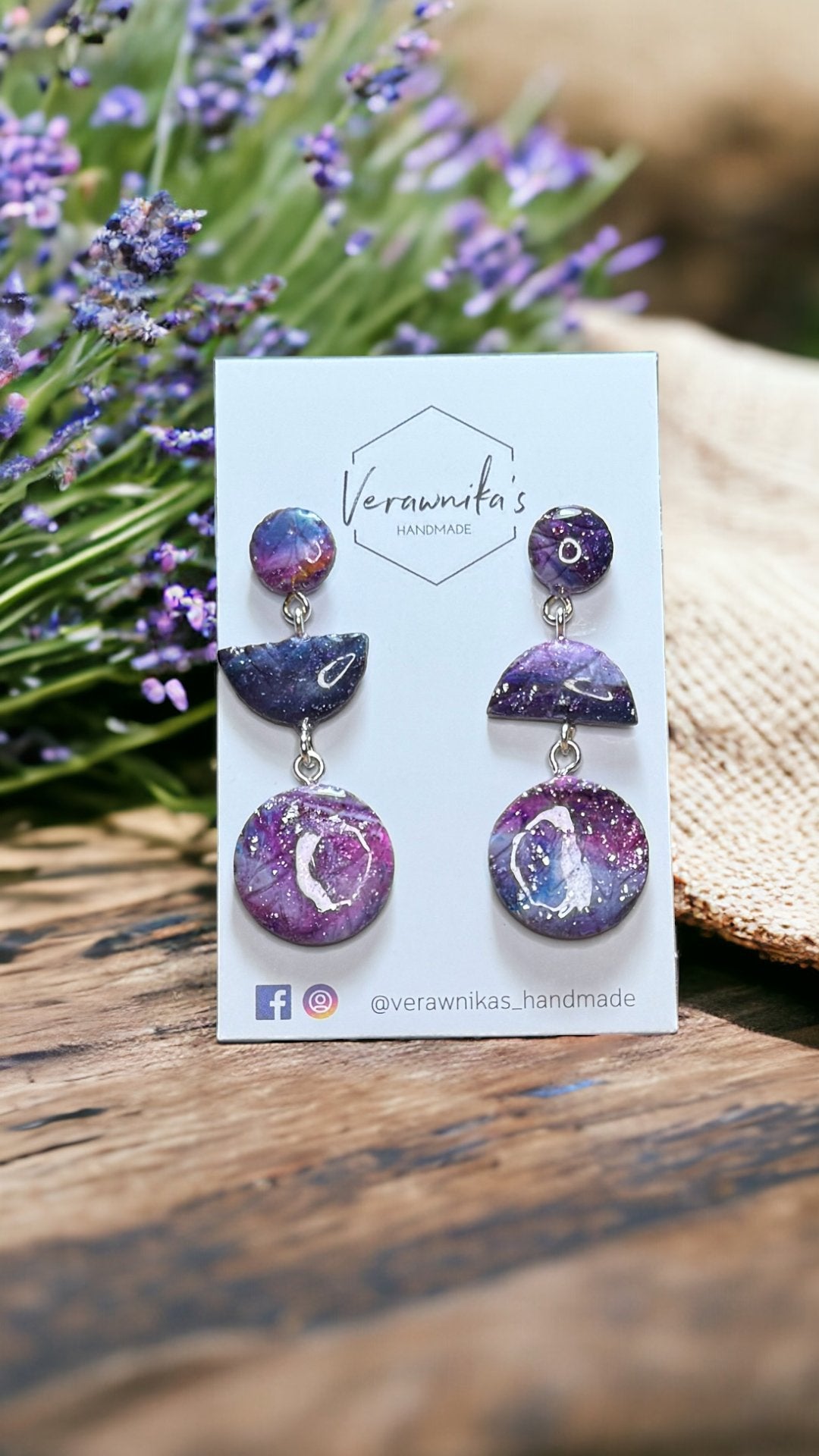 Lavender Collection: Unique Purple Handmade Super Light Earrings with Stainless Steel Verawnika's Handmade