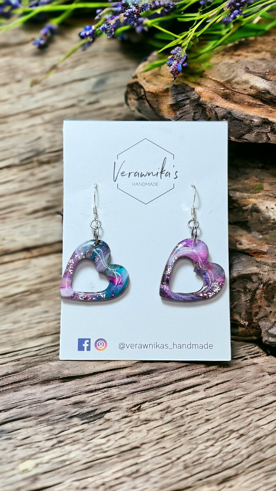 Lavender Collection: Unique Purple Handmade Super Light Earrings with Stainless Steel Verawnika's Handmade