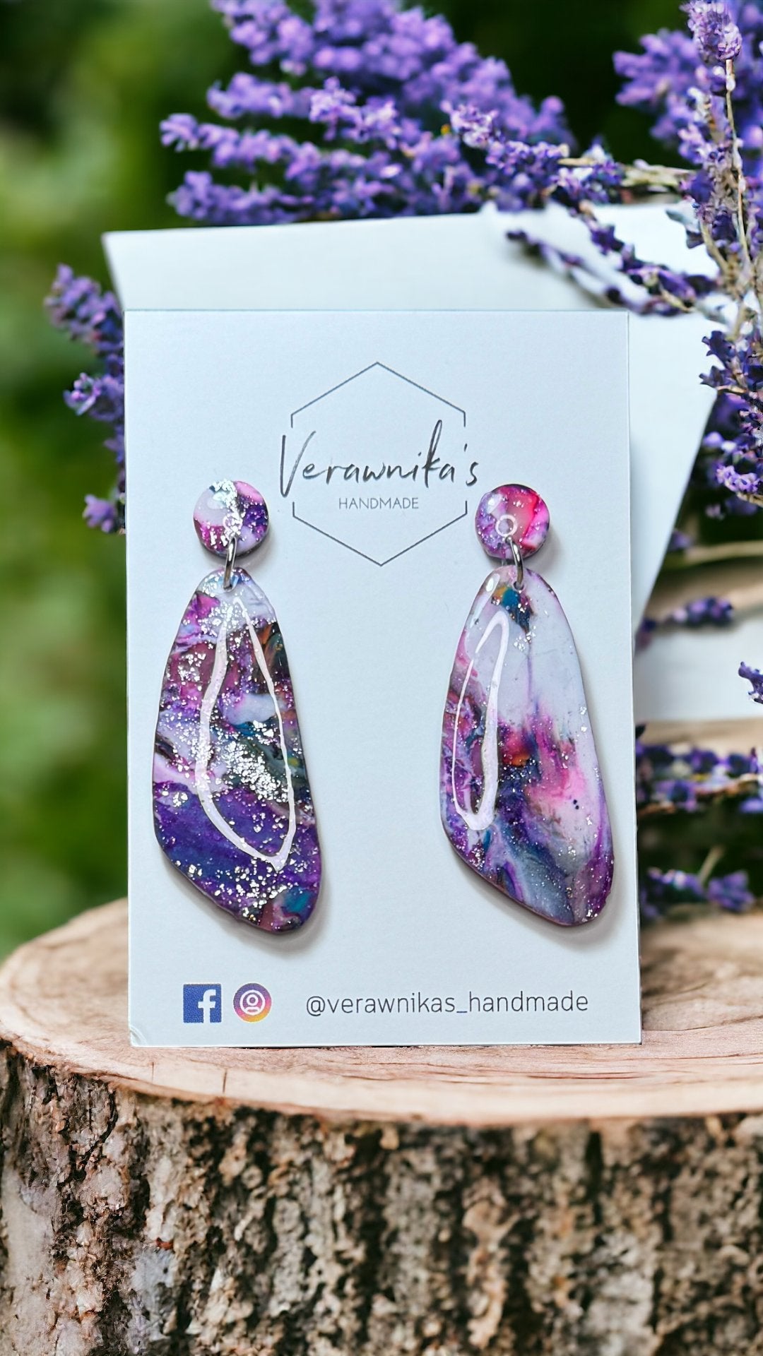 Lavender Collection: Unique Purple Handmade Super Light Earrings with Stainless Steel (Copy) Verawnika's Handmade