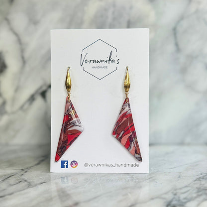 Red & Gold Collection: Handmade Polymer Clay Earrings Verawnika's Handmade