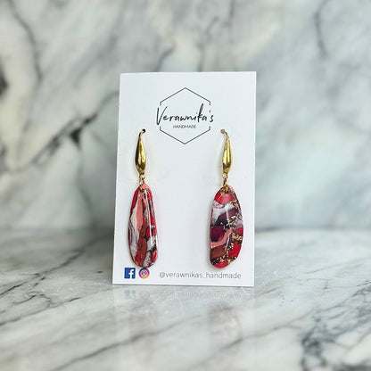 Red & Gold Collection: Handmade Polymer Clay Earrings Verawnika's Handmade