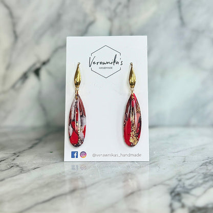 Red & Gold Collection: Handmade Polymer Clay Earrings Verawnika's Handmade